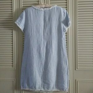 french curve linen dress